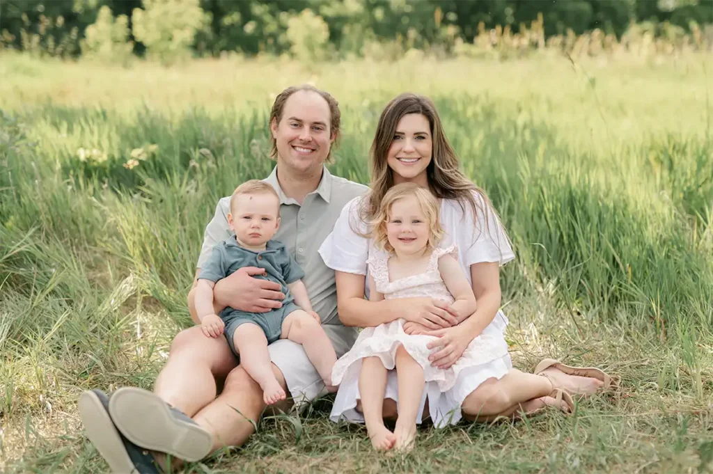 Dr. Nicholas with his wife and two children.